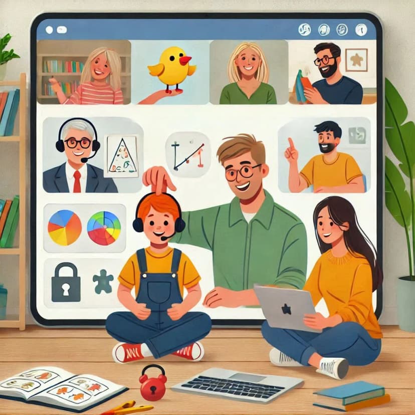 Online Otizm Danışma uzmanı, otizmli çocuk ve aileye bilgisayar üzerinden rehberlik ediyor.